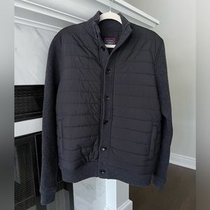 Untuckit Men’s Black Grey Sweater Jacket Medium